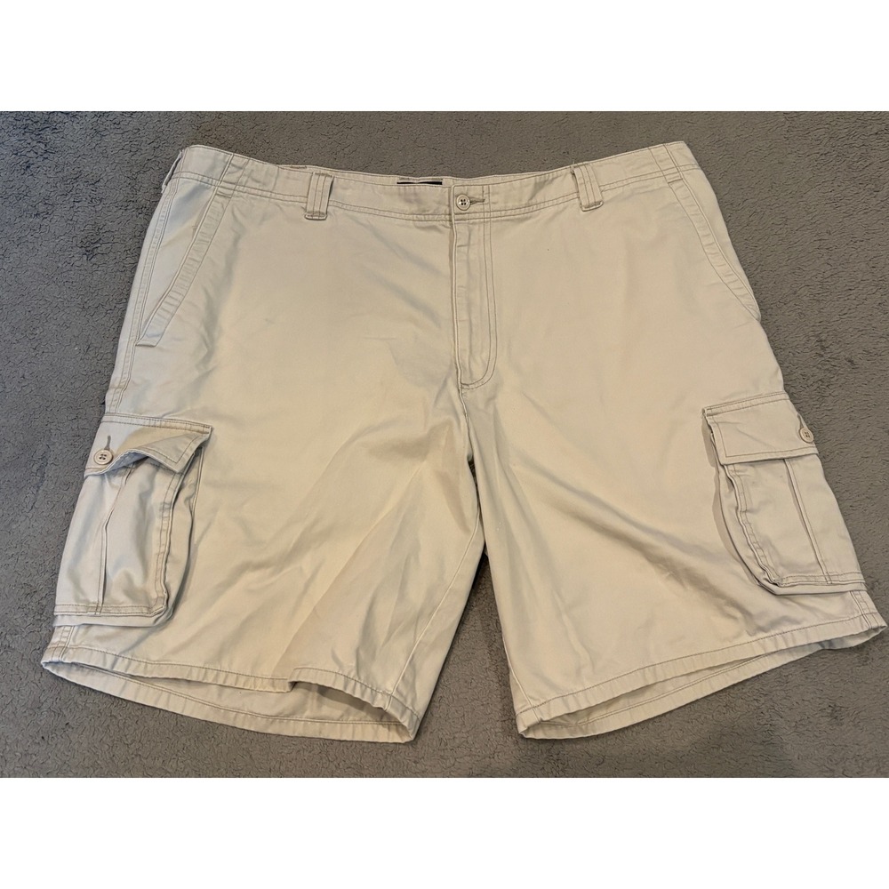 Dockers Mens Cargo Shorts 42 Tan Khaki Relaxed Fit Flat Front Cotton Utility